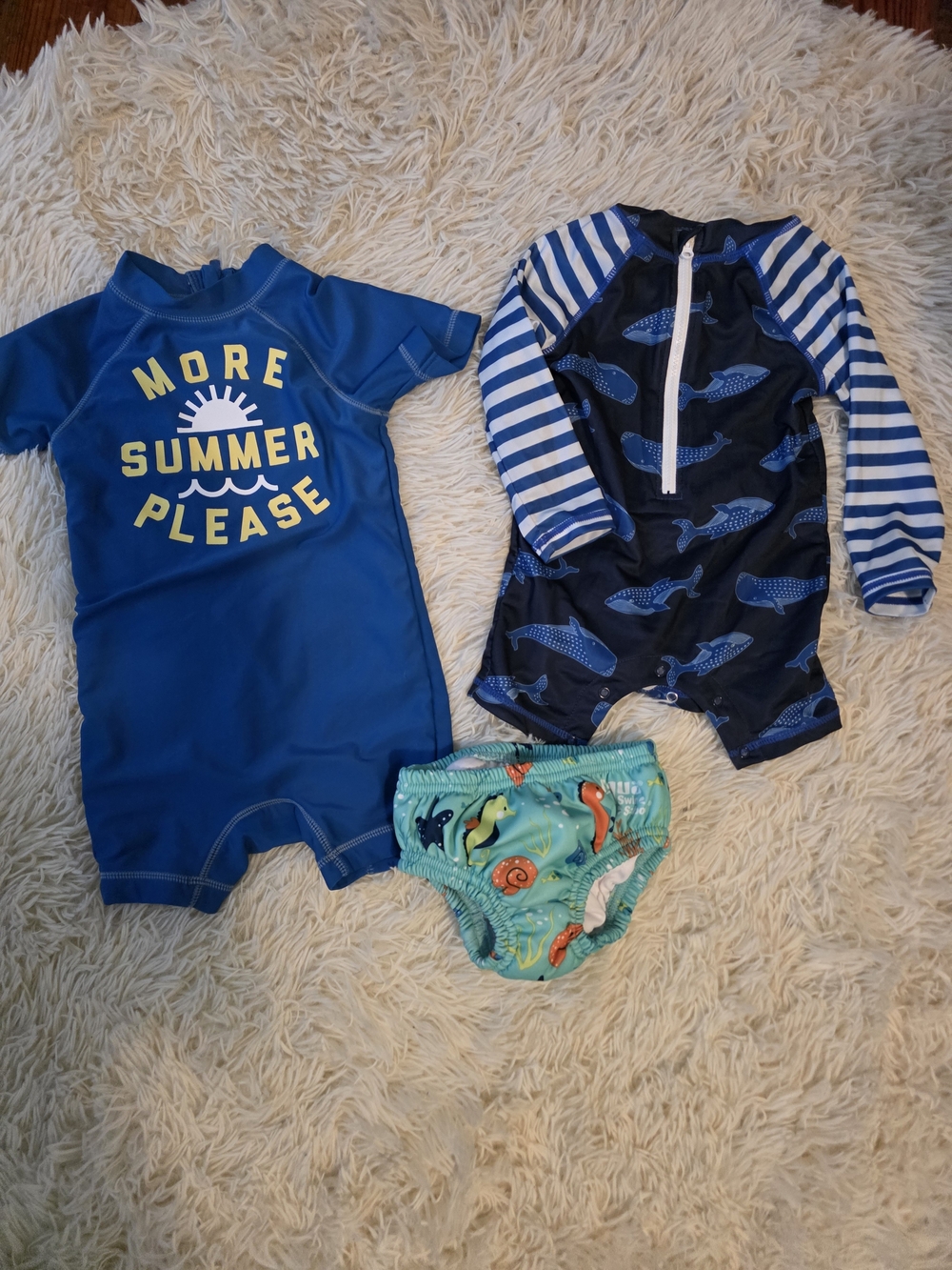 Kids Blue 'More Summer Please'  Swimsuit Bundle